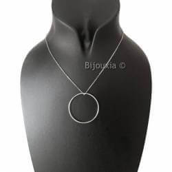 Pendentif Grand Cercle En Argent Rhodié Pour Breloques & Charms