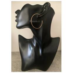 Boucles d'oreilles Originales créoles ouvertes Plaqué or 18 Carats 750/1000