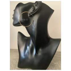 Boucles d'oreilles Originales créoles ouvertes Plaqué or 18 Carats 750/1000