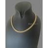 Collier Ras De Cou Tressé Ajourée En Argent Doré 925/000