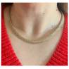 Collier Ras De Cou Tressé Ajourée En Argent Doré 925/000