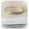 Bracelet Jonc Ouvrant Bicolore Plaqué or 18 Carats et Oxyde de Zirconium