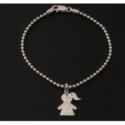 Pendentif Breloque Fille En Argent Massif 925/1000 Bijoux Neuf Avec Etiquette