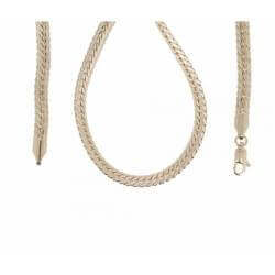 Collier Large Maille Anglaise 45cm X 9mm En Plaqué Or 18 Carats Bijou Femme
