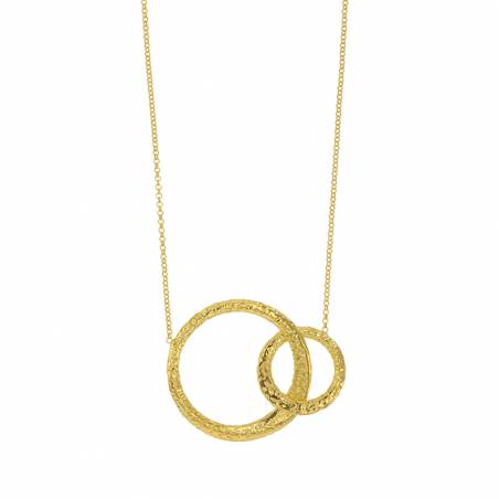 Collier Double Cercles Entrelacés En Argent Doré 925/000