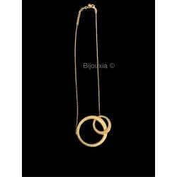 Collier Double Cercles Entrelacés En Argent Doré 925/000