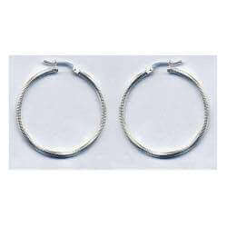 Créoles Torsadées Ciselées 4CM En Argent Massif 925/000