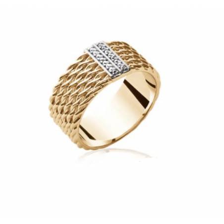 Bague Tressée 16 CRISTAUX ZIRCONIUM Plaqué or 18 Carats Bijoux femme CHOIX