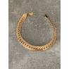 Bracelet Large Maille Anglaise 21cm X 9mm En Plaqué Or 18 carats Bijou NEUF
