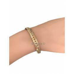 Bracelet Large Maille Anglaise 21cm X 9mm En Plaqué Or 18 carats Bijou NEUF