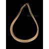 Collier Large Maille Anglaise 45cm X 9mm En Plaqué Or 18 Carats Bijou Femme