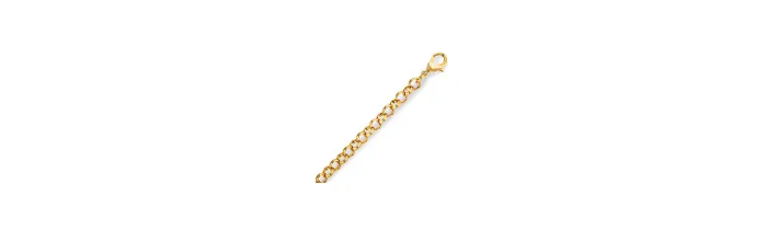 Bracelet Maille Jaseron 19CM En Plaqué Or 18 Carats 750/1000