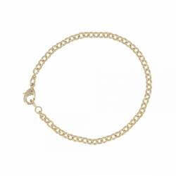 Bracelet Maille Jaseron 19CM En Plaqué Or 18 Carats 750/1000