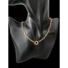 Collier maille jaseron ovale avec fermoir bouée en plaqué or 18 carats 750/000