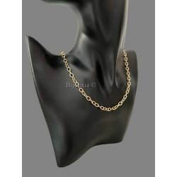 Collier maille jaseron ovale avec fermoir bouée en plaqué or 18 carats 750/000