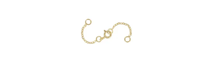 Chaînettes de sûreté double - Maille Forçat - Extension - Plaqué or pour collier