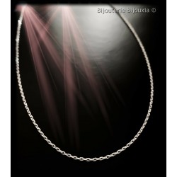 Chaîne De Cou 40cm X 1.45mm Maille Forçat diamantée Argent Massif 925/000