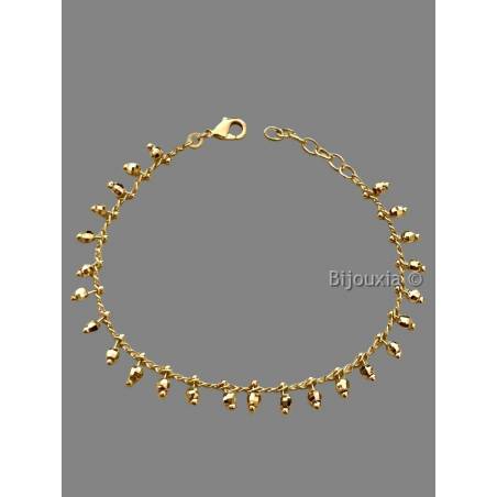 Bracelet Pampilles Pendantes Dorées Et Plaqué Or 18 Carats