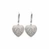 Boucles D'oreilles Dormeuses Coeur Microserti Argent 925 Rhodié