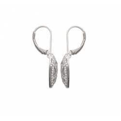 Boucles D'oreilles Dormeuses Coeur Microserti Argent 925 Rhodié