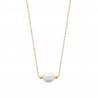 Collier Perle Naturelle D'Eau Douce En Plaqué Or 18 Carats 750/000
