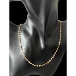 Chaîne Fine Grain de Café 45 cm x 3 mm En Plaqué Or 18 carats