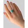Bague Large Pierre Naturelle Amazonite En Argent 925/000 Rhodié T50 à 60
