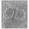 Créoles Ovales Motifs Ajourés Coeurs Arabesques Argent 925 Rhodié