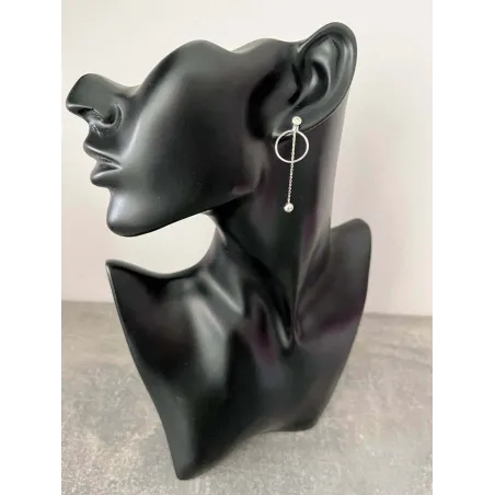 Boucles D'oreilles Pendantes En Argent 925 - Oxyde De Zirconium Blanc - Bijouxia - Neuf Avec étiquettes