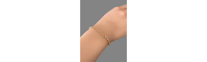 Bracelet Maille Jaseron 19CM En Plaqué Or 18 Carats 750/1000
