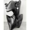 Boucles D'oreilles Dormeuses Coeur Microserti Argent 925 Rhodié
