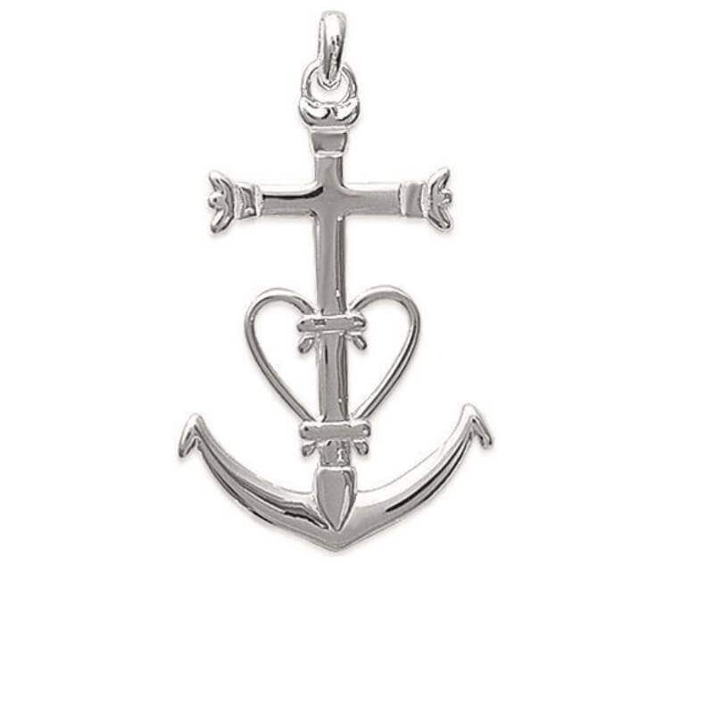 Pendentif Croix de Camargue En Argent Massif 925/000