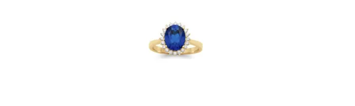 Bague Marquise Saphir Zirconium Ronde Plaqué Or 18 CT 5 Microns Tailles 50 à 60