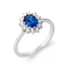 Bague Marquise Saphir Zirconium Argent Massif 925/000 Rhodié Tailles 50 à 60