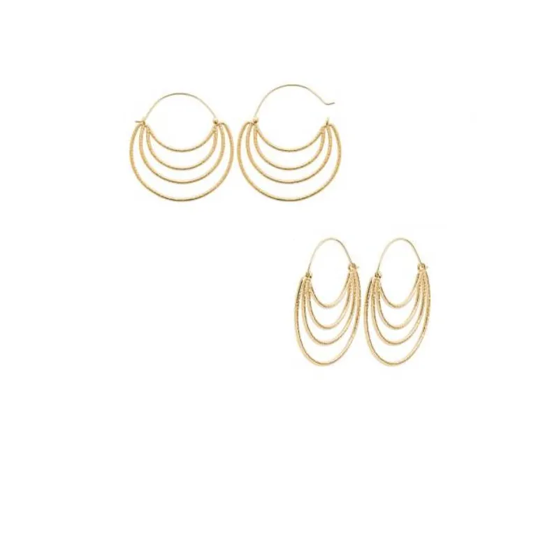 Boucles D'Oreilles Créoles THIERRY MUGLER Plaqué Or - Zircon Blanc - Neuves Avec Étiquettes