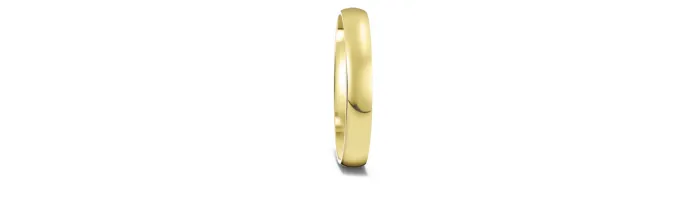 OR Alliance 1/2 Jonc 3MM En Or Jaune 18 Carats, 750/000 Tailles 48 à 70 Mixte