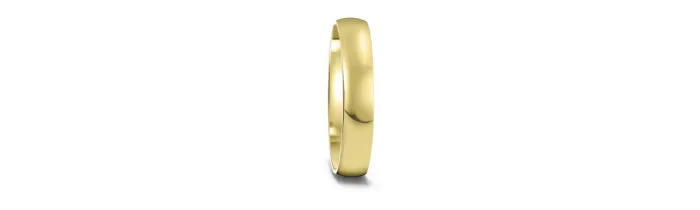 OR Alliance 1/2 Jonc 3,50MM En Or Jaune 18 Carats, 750/000 Tailles 48 à 70 Mixte