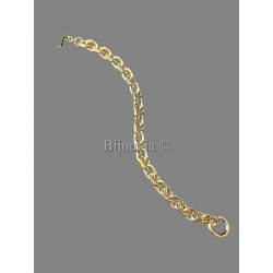 Bracelet Maille Forçat Fermoir Cabillaud 19CM En Plaqué Or 18 Carats 750/1000