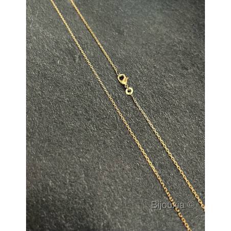 Chaîne Fine 40CM x 1,45mm Maille Forçat En Plaqué or 18 CARATS 750/000
