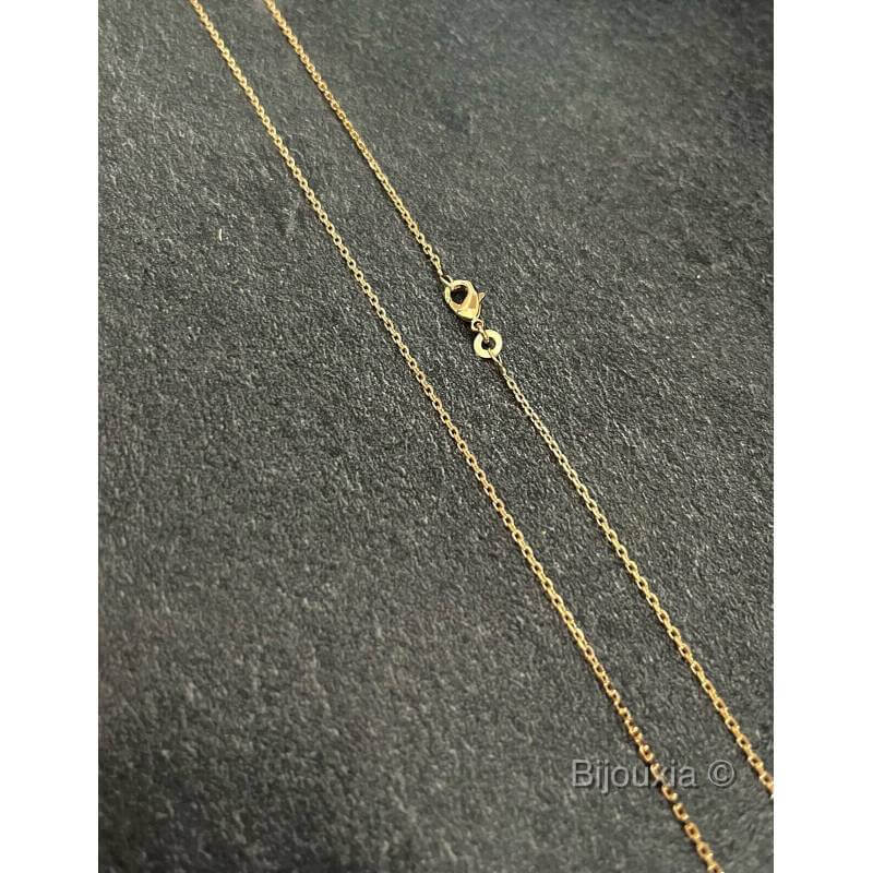 Chaîne Fine 55CM x 1,45mm Maille Forçat En Plaqué or 18 CARATS 750/000