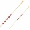 Bracelet Pierres Naturelles En Argent 925/000 Doré - Tourmaline Rose