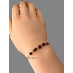 Bracelet Pierres Naturelles En Argent 925/000 Doré - Tourmaline Rose