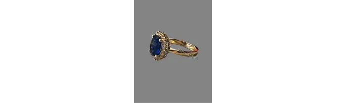 Bague Marquise Saphir Zirconium Ronde Plaqué Or 18 CT 5 Microns Tailles 50 à 60