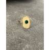Bague Réglable En argent 925/1000 Doré Brossé Pierre Naturelle Malachite