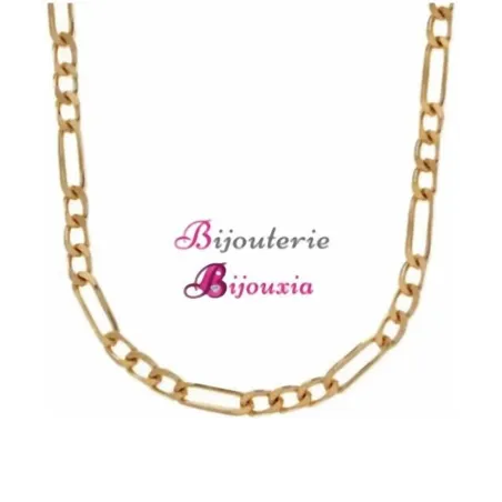 Collier Figaro En Or Plaqué 18 Carats - 50 Cm, 4 Mm, Pour Femmes Et Hommes