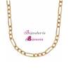 Chaîne Maille Figaro 55CM X 5MM Plaqué or 18 Carats Bijoux Homme
