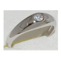 Bague jonc Cristal Zirconium Argent Massif 925/1000 Bijoux Mixte
