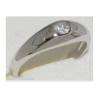 Bague jonc Cristal Zirconium Argent Massif 925/1000 Bijoux Mixte
