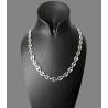 Chaîne Large Grain De Café 55 CM Argent Massif 925/1000 Bijoux HOMME