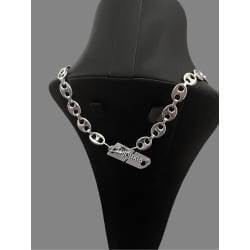 Chaîne Large Grain De Café 55 CM Argent Massif 925/1000 Bijoux HOMME